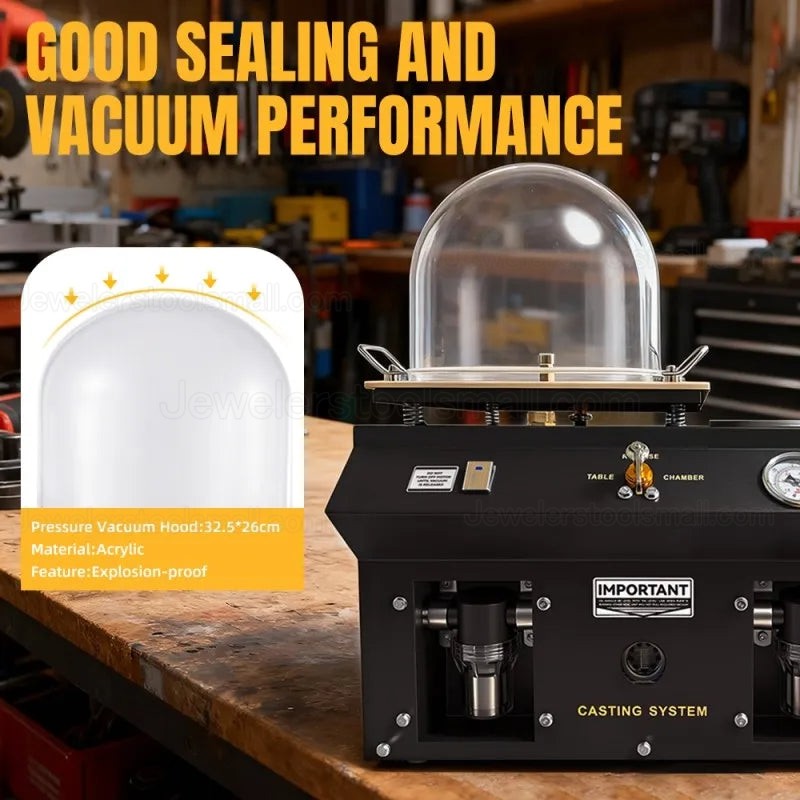 YALI CX Series 2L/ 4L/ 6L Small Jewelry Vacuum Casting Machine for Gypsum Mold and Gold Melting
